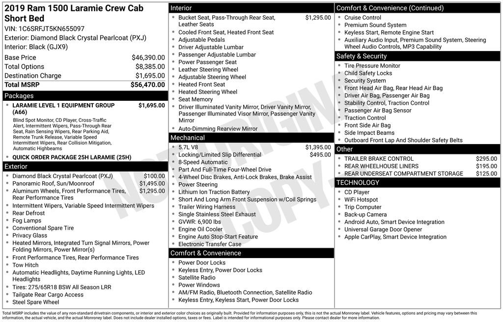 ram ram 1500 pickup 2019 1C6SRFJT5KN655097 image ram ram 1500 pickup 2019 1C6SRFJT5KN655097 image